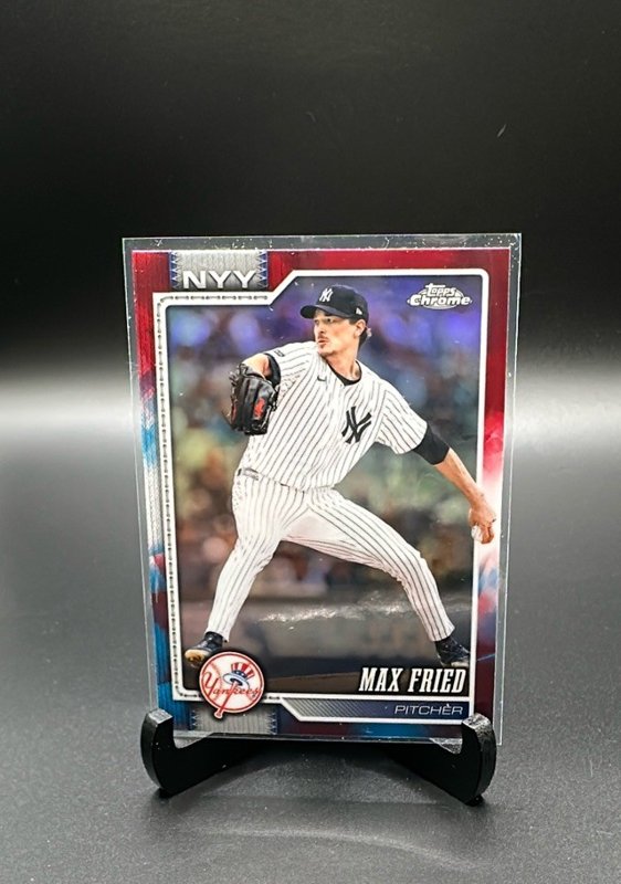 2026 Topps Chrome #113 Max Fried Red White and Blue Refractors