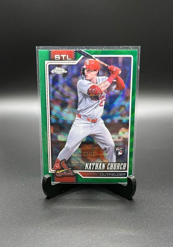 2026 Topps Chrome #192 Nathan Church Green Wave Refractors #/99