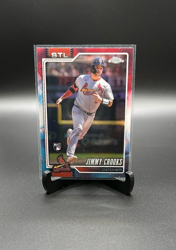 2026 Topps Chrome #291 Jimmy Crooks Red White and Blue Refractors
