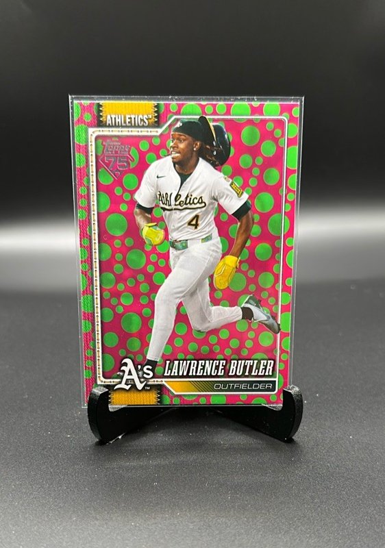 2026 Topps #324 Lawrence Butler Holiday Polka Dots Green/Pink