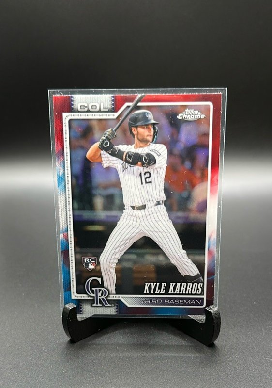 2026 Topps Chrome #13 Kyle Karros Red White and Blue Refractors