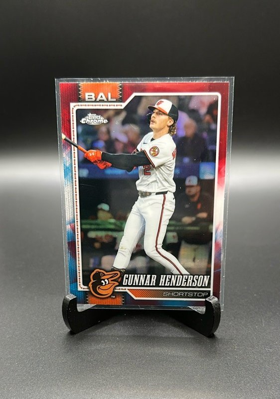 2026 Topps Chrome #153 Gunnar Henderson Red White and Blue Refractors