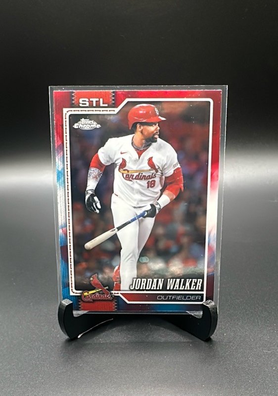 2026 Topps Chrome #221 Jordan Walker Red White and Blue Refractors