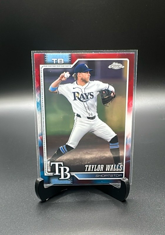 2026 Topps Chrome #104 Taylor Walls Red White and Blue Refractors