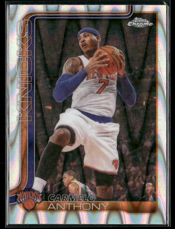 2025-26 Topps Chrome Update #148 Carmelo Anthony RayWave Refractor