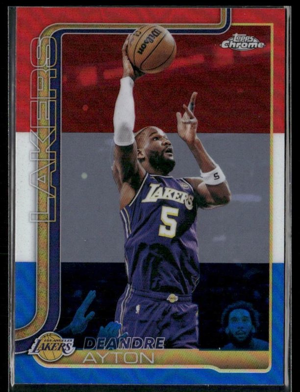 2025-26 Topps Chrome Update #104 Deandre Ayton Red White and Blue Refractor