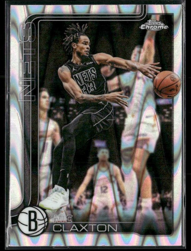 2025-26 Topps Chrome Update #123 Nic Claxton RayWave Refractor