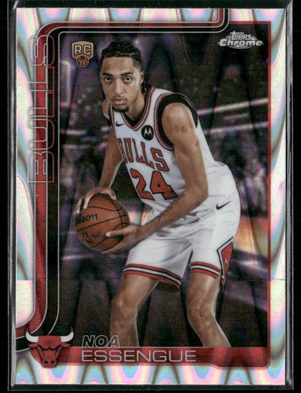 2025-26 Topps Chrome Update #162 Noa Essengue RayWave Refractor
