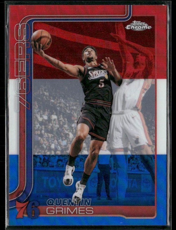 2025-26 Topps Chrome Update #137 Quentin Grimes Red White and Blue Refractor