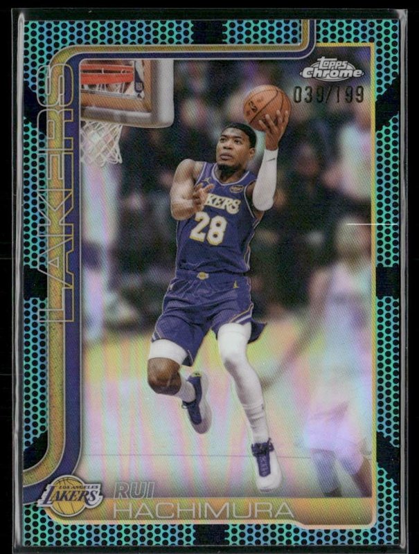 2025-26 Topps Chrome Update #107 Rui Hachimura Aqua Basketball Refractor #/199