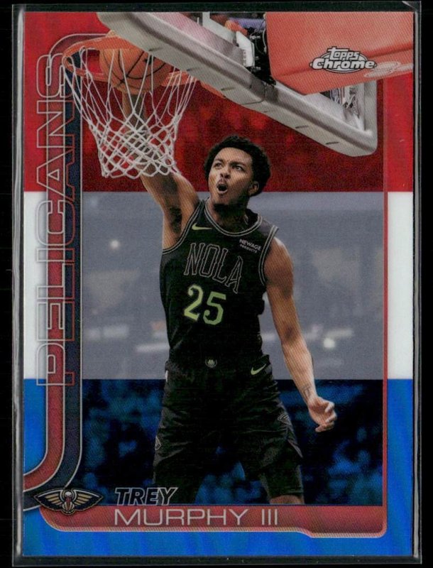 2025-26 Topps Chrome Update #56 Trey Murphy III Red White and Blue Refractor