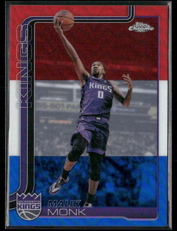 2025-26 Topps Chrome Update #135 Malik Monk Red White and Blue Refractor