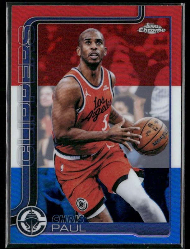 2025-26 Topps Chrome Update #83 Chris Paul Red White and Blue Refractor