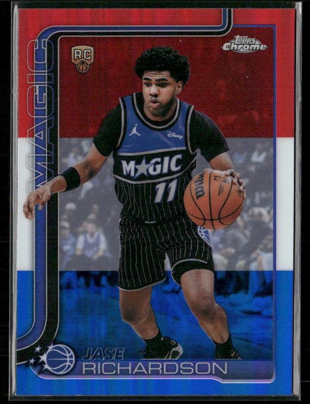 2025-26 Topps Chrome Update #175 Jase Richardson Red White and Blue Refractor