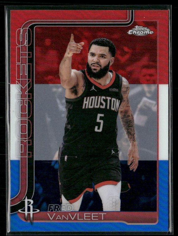 2025-26 Topps Chrome Update #61 Fred VanVleet Red White and Blue Refractor