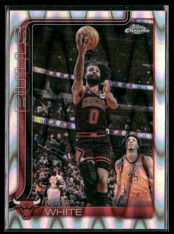 2025-26 Topps Chrome Update #93 Coby White RayWave Refractor