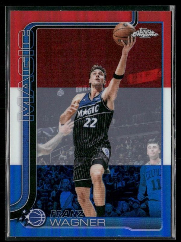 2025-26 Topps Chrome Update #39 Franz Wagner Red White and Blue Refractor