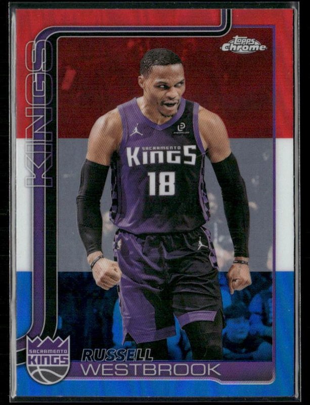 2025-26 Topps Chrome Update #84 Russell Westbrook Red White and Blue Refractor