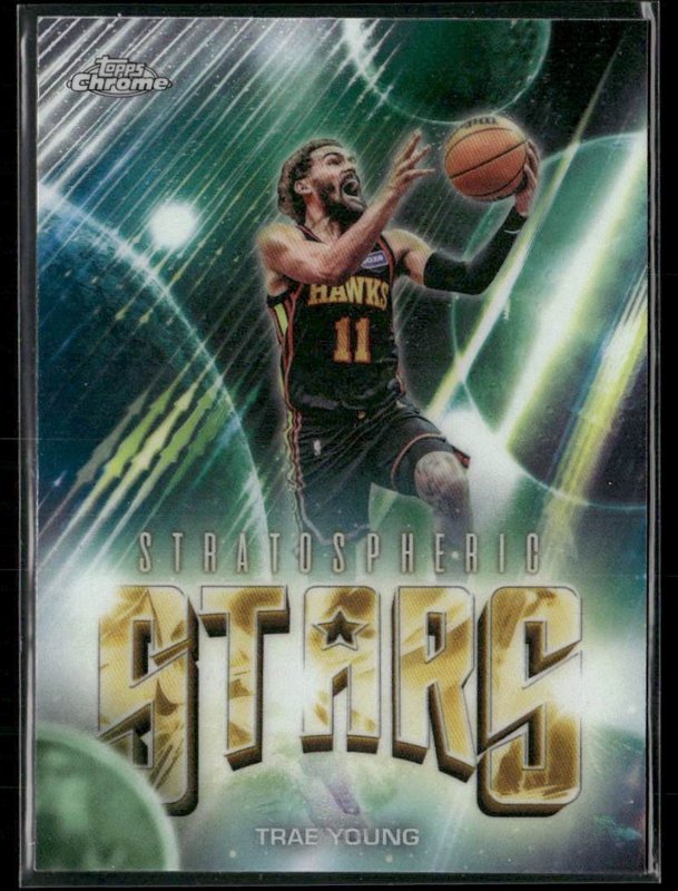 2025-26 Topps Chrome Update #ST-14 Trae Young Stratospheric Stars