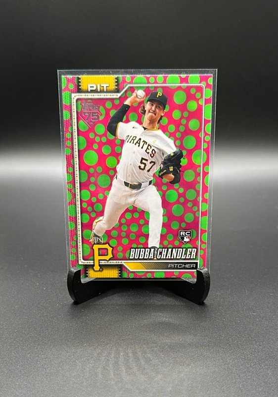 2026 Topps #283 Bubba Chandler Holiday Polka Dots Green/Pink