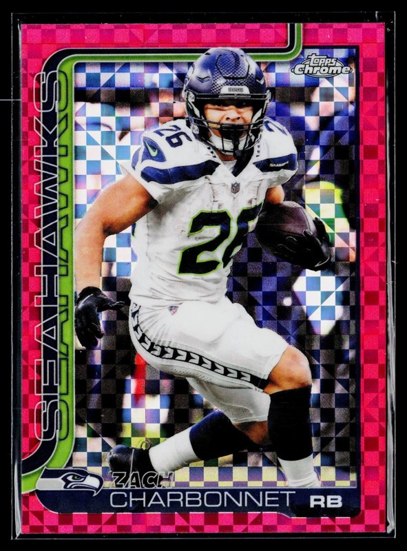 2025 Topps Chrome #279 Zach Charbonnet Pink X-Fractor