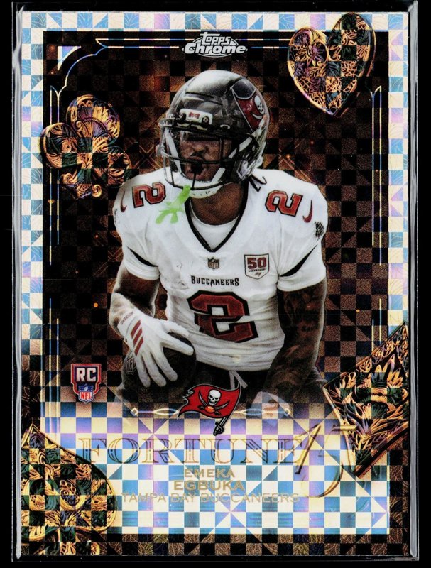 2025 Topps Chrome #F15-21 Emeka Egbuka Fortune 15 Refractor