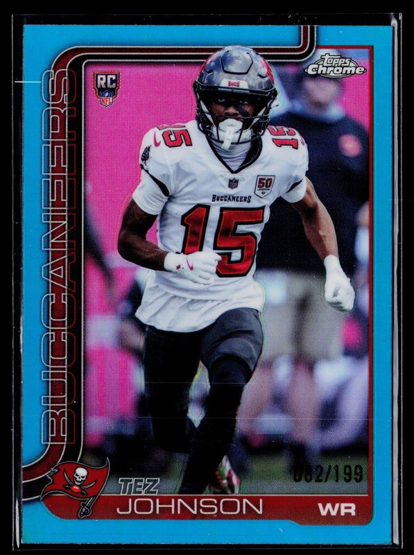 2025 Topps Chrome #342 Tez Johnson Aqua Refractor #/199