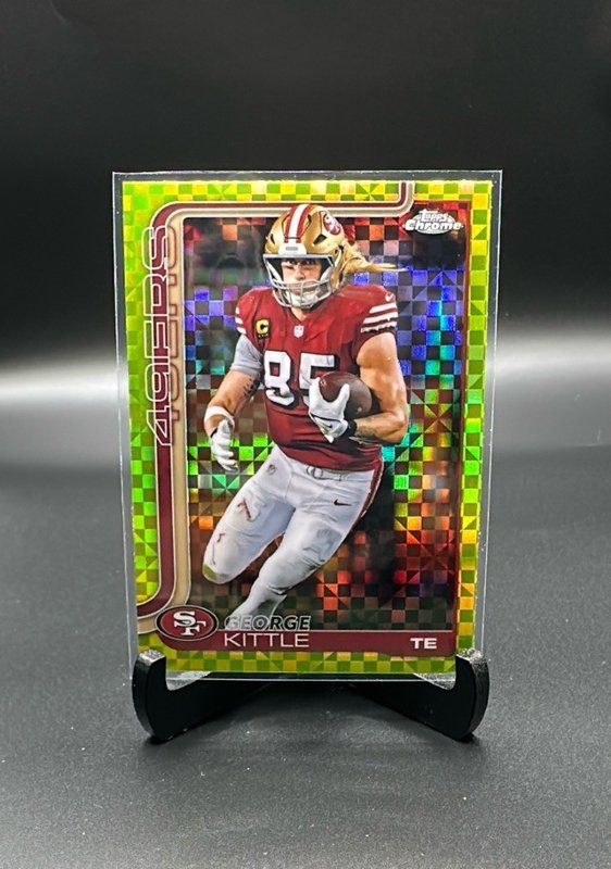 2025 Topps Chrome #267 George Kittle Lime Green X-Fractor