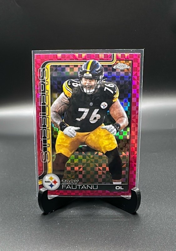2025 Topps Chrome #256 Troy Fautanu Pink X-Fractor