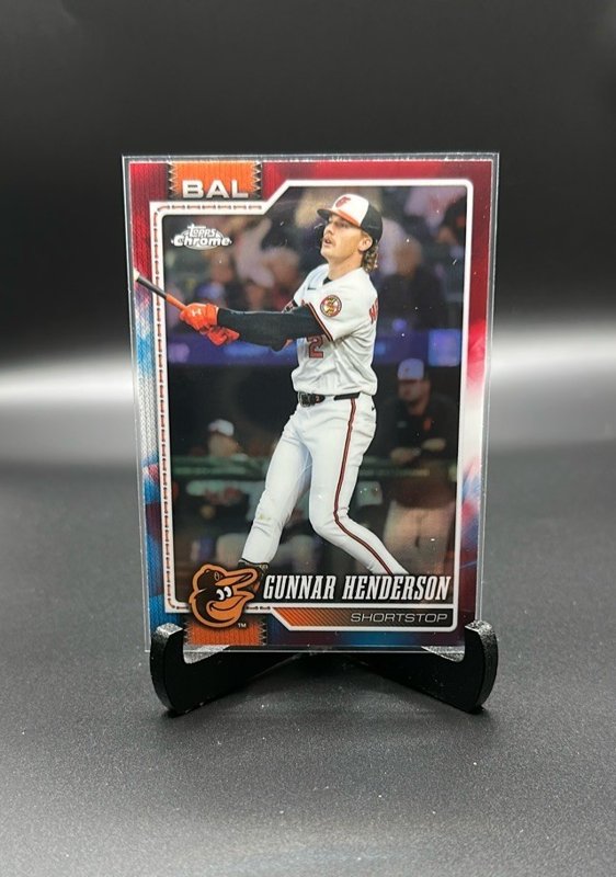 2026 Topps Chrome #153 Gunnar Henderson Red White and Blue Refractors