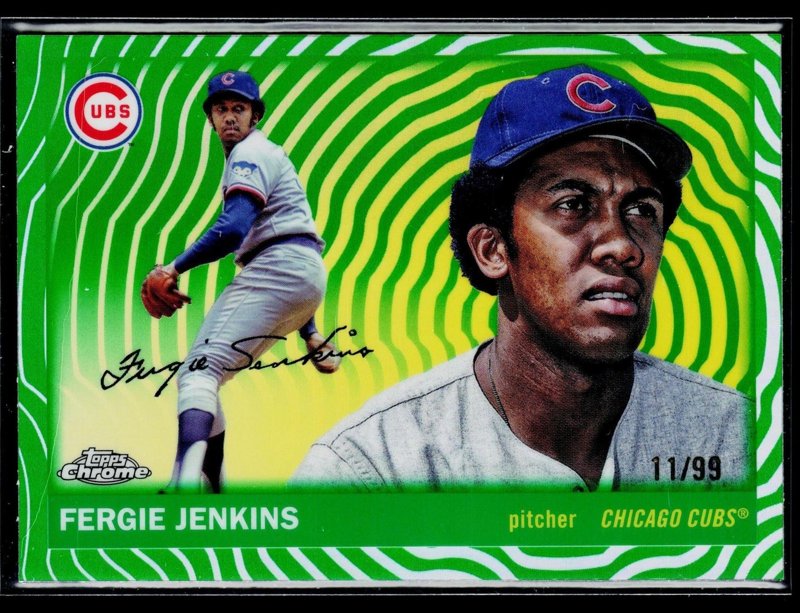 2025 Topps Chrome Platinum #364 Fergie Jenkins Green Vibrations Refractors