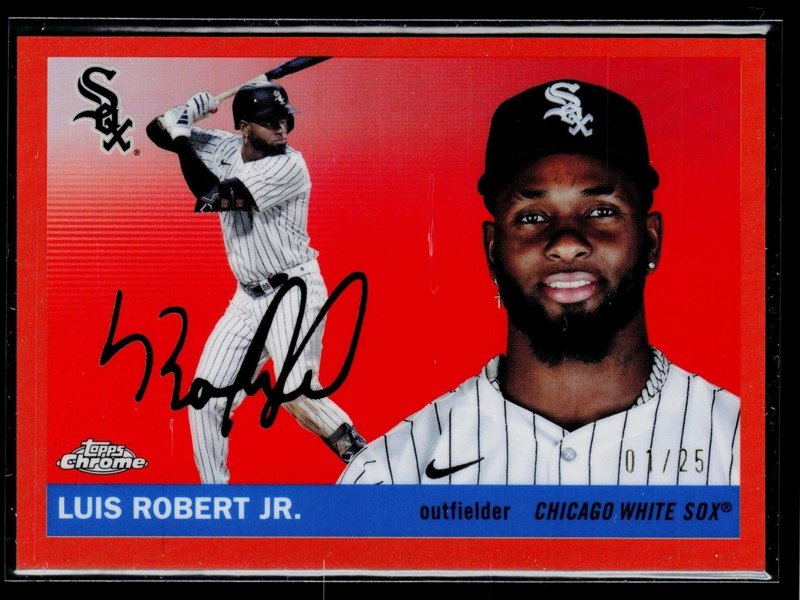 2025 Topps Chrome Platinum #90 Luis Robert Jr. Orange #/25 Bookend