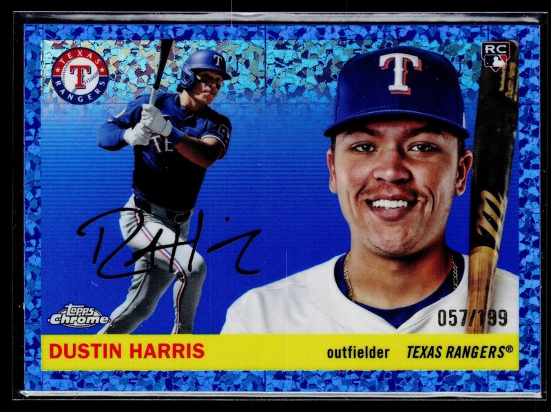 2025 Topps Chrome Platinum #223 Dustin Harris Blue Mini-Diamond Refractors #/199