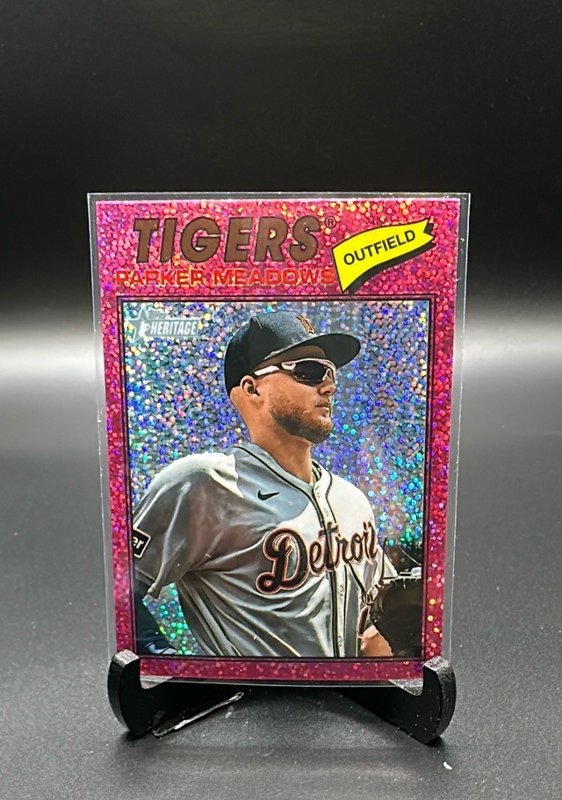 2026 Topps Heritage #208 Parker Meadows Chrome Pink Sparkle Refractors