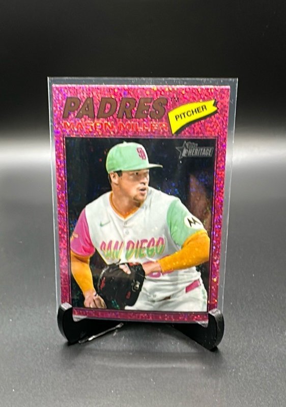 2026 Topps Heritage #65 Mason Miller Chrome Pink Sparkle Refractors