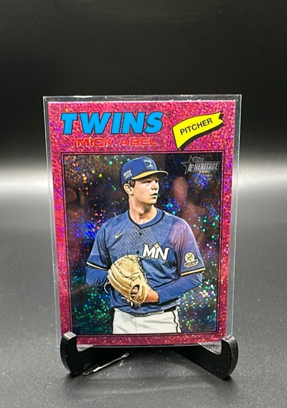 2026 Topps Heritage #292 Mick Abel Chrome Pink Sparkle Refractors
