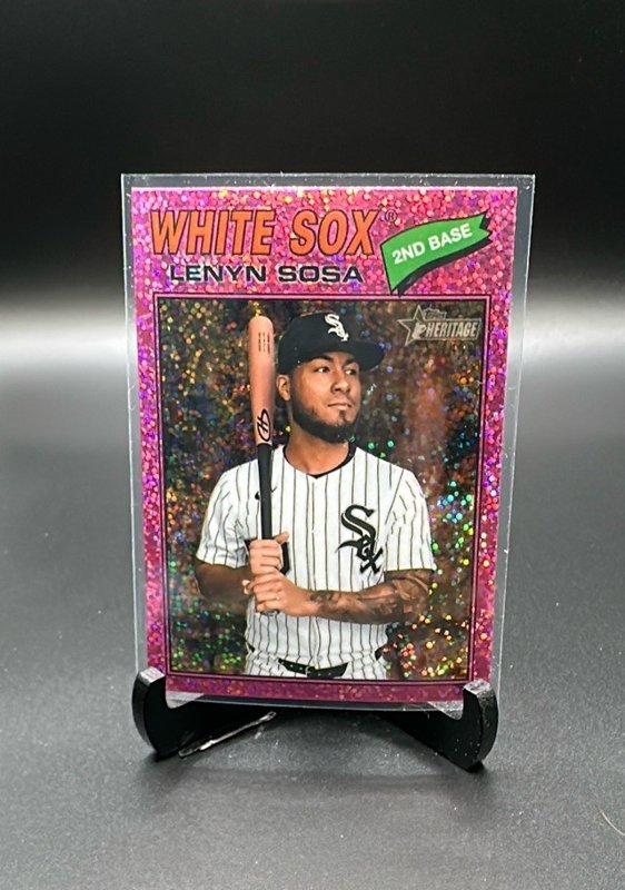 2026 Topps Heritage #339 Lenyn Sosa Chrome Pink Sparkle Refractors