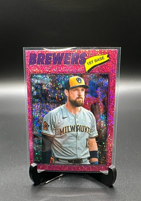 2026 Topps Heritage #331 Rhys Hoskins Chrome Pink Sparkle Refractors