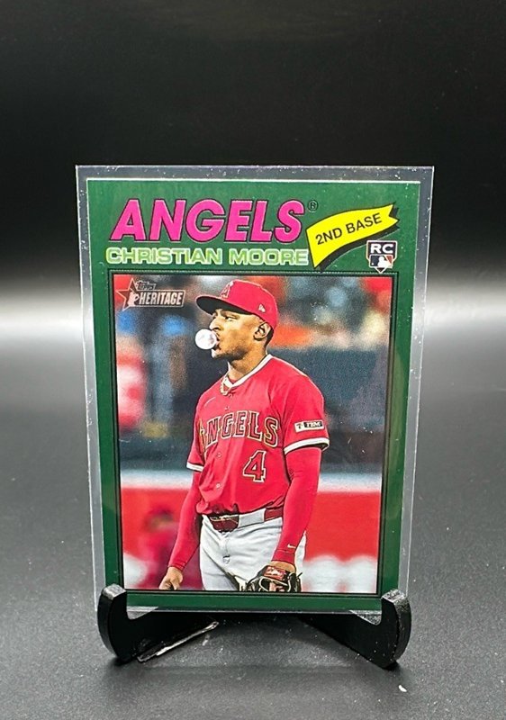 2026 Topps Heritage #249 Christian Moore Dark Green