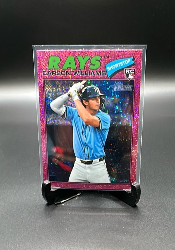 2026 Topps Heritage #161 Carson Williams Chrome Pink Sparkle Refractors