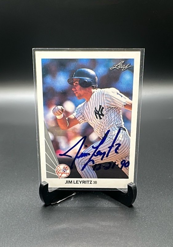 1990 Leaf #465 Jim Leyritz Autographed
