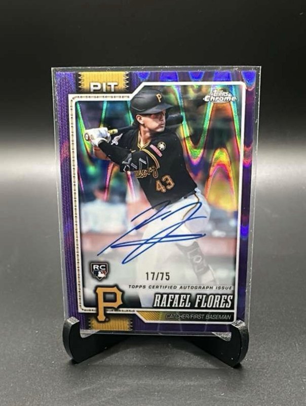 2026 Topps Chrome Rookie Auto Purple Raywave Refractor Rafael Flores RC /75