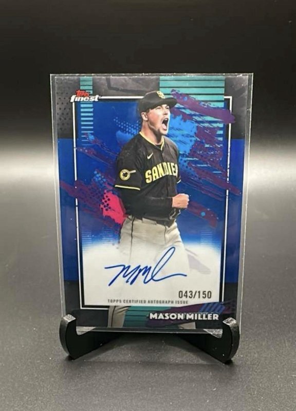 2026 Topps Finest Baseball Mason Miller True Blue Autograph /150 On Card Padres