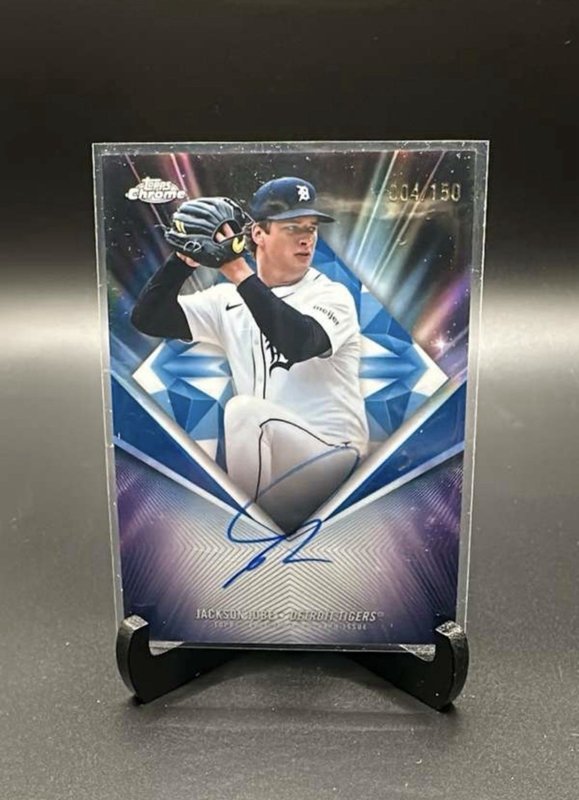 2026 Topps Chrome Jackson Jobe Auto 75th Diamond Blue /150 #75-JJ Detroit Tigers