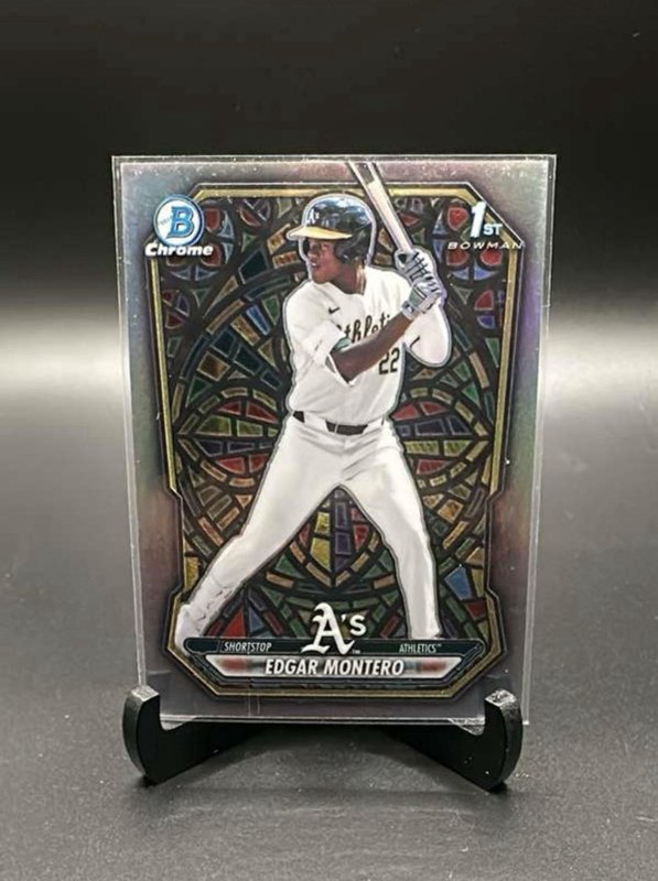 EDGAR MONTERO 2026 BOWMAN CHROME BASEBALL 1ST ETCHED IN GLASS SSP CASE HIT A'S