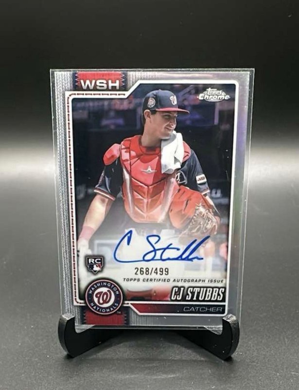 2026 Topps Chrome Baseball CJ Stubbs Rookie Autograph Refractor /499 NATIONALS
