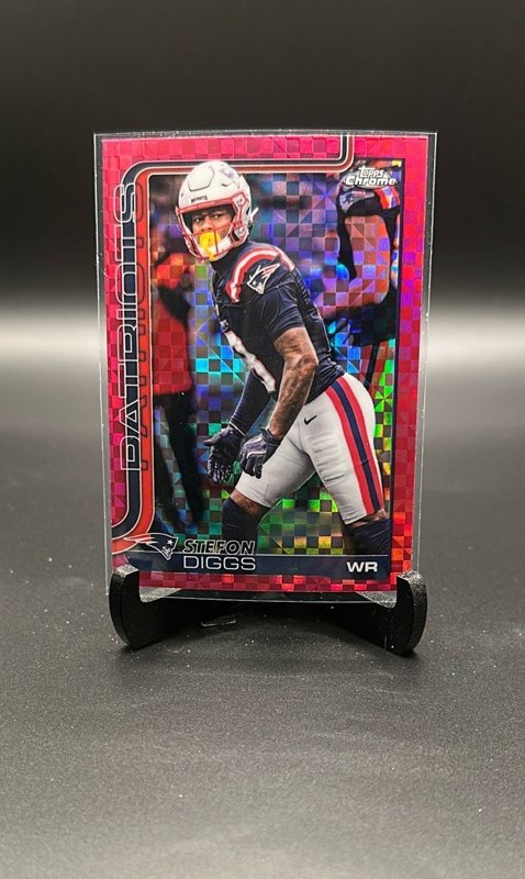 2025 Topps Chrome #205 Stefon Diggs Pink X-Fractor