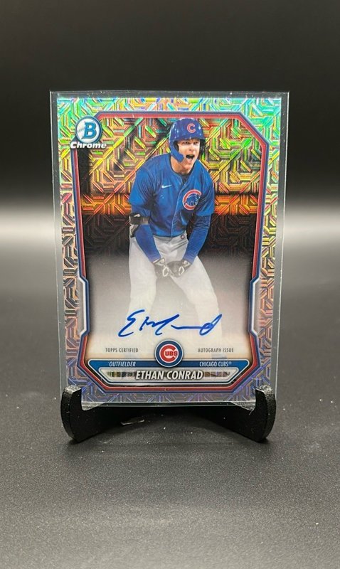2026 Bowman #BMA-EC Ethan Conrad Chrome Autographs Mojo Refractors