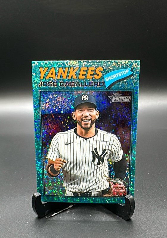 2026 Topps Heritage #328 José Caballero Chrome Light Blue Sparkle Refractors