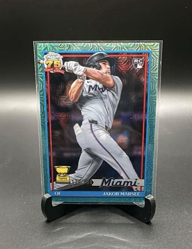 2026 Topps Series 2 Jakob Marsee 1991 Topps Chrome Aqua Mojo Rookie /199 Marlins